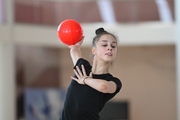 Mariia Borisova during an exercise with a ball