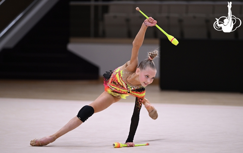 Ева Кононова во время контрольной тренировки перед международным турниром «Кубок "Небесная грация"» и Beijing Top Open — 2025