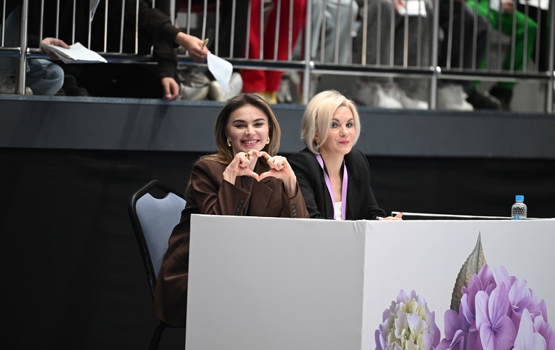 September 19, 2026. Olympic champion Alina Kabaeva and judge Lilia Mironova at the third stage of the Cup of the Strongest in St. Petersburg