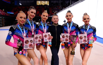 Academy group exercise gymnasts received lovely gifts from Evelina Bespalova at the international competition in Moscow