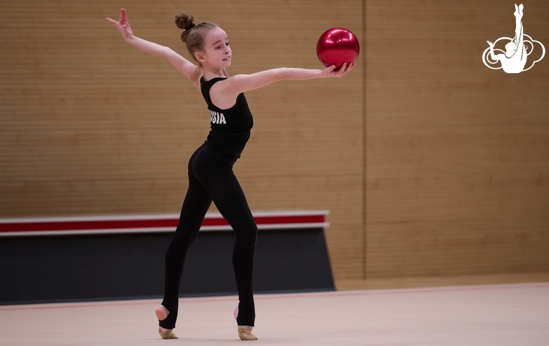 Sabrina Kulish during an exercise with a ball