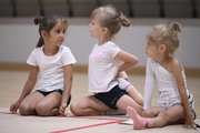 Young gymnasts during the selection process