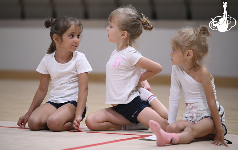 Young gymnasts during the selection process