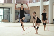 Gymnasts from Belgorod during training