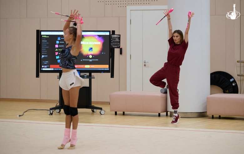 Olympic champion Alina Kabaeva during a training session at the Academy