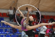 Diana Solosina during an exercise with a hoop