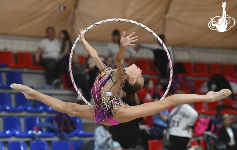 Diana Solosina during an exercise with a hoop