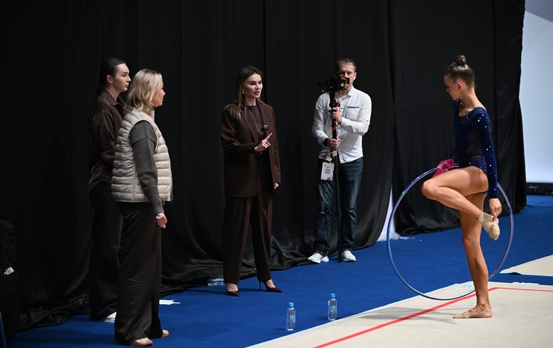 September 19, 2026. Olympic champion Alina Kabaeva with Varvara Toporova and her coaches