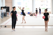 Dina Averina and Diana Solosina during training