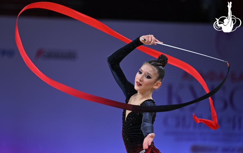 Nikol Rimarachin Diaz after her ribbon routine