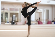 A gymnast during the rope exercise