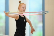 Olga Chernykh during an exercise with the hoop