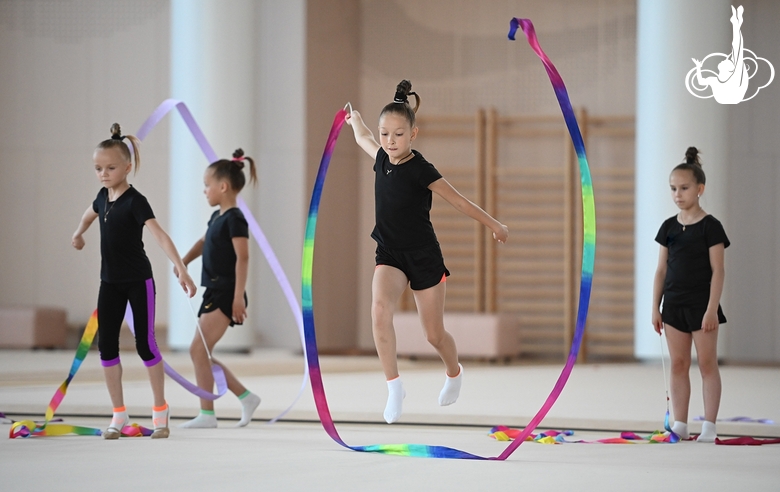 Gymnast from Belgorod  during an exercise with a ribbon