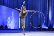 Arina Tkachuk during an exercise with a hoop