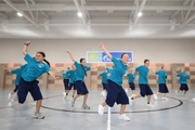 Alla Dukhova's dance studio TODES intensive course participants during a flash mob