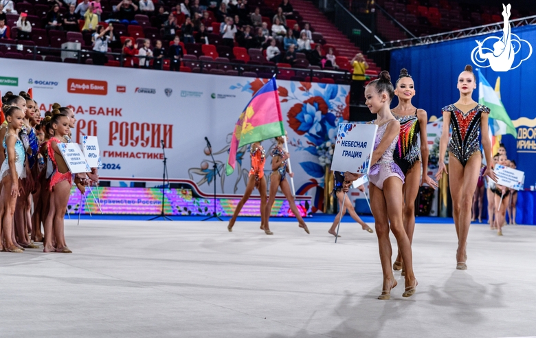 Gymnasts at the opening ceremony