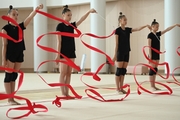 Gymnasts from Belgorod during an exercise with ribbons