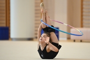 Ksenia Savinova during an exercise with a hoop