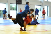 Participants of the training camp during training at the Martial Arts Academy