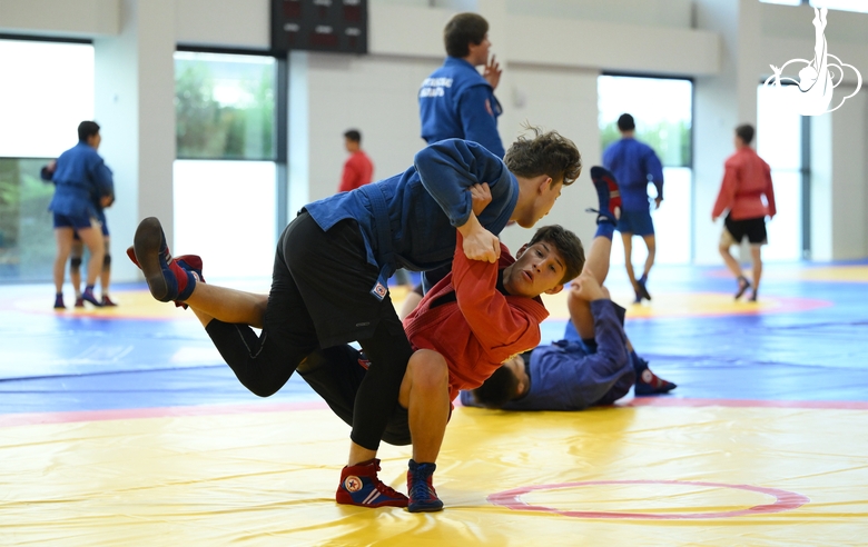Participants of the training camp during training at the Martial Arts Academy