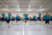 Alla Dukhova's dance studio TODES intensive course participants during a flash mob