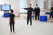 Dina Averina and Sabina Samatova during training