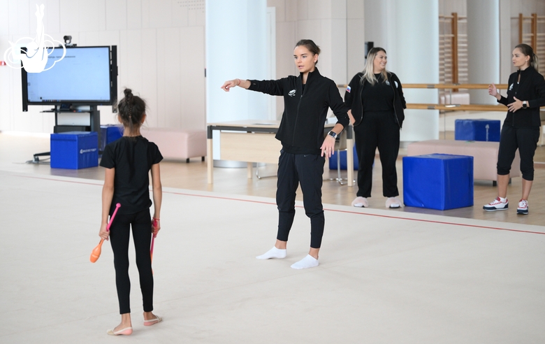 Dina Averina and Sabina Samatova during training