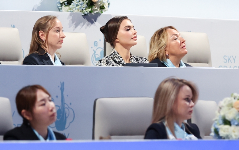 December 15, 2023 Olympic champion Alina Kabaeva watches the performances of the participants together with the judges