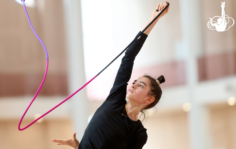 Anna Vakulenko during the rope exercise