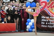 Valeria Medvedeva during an exercise with a hoop