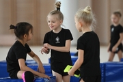 Young gymnasts during the training session