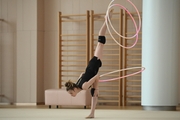 Gymnasts from Belgorod during an exercise with hoops