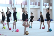 Gymnasts from Belgorod during training