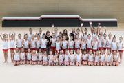 Gymnasts and coaches of the Academy of the Firsts after the training session