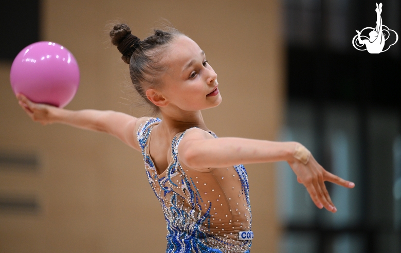 Yana Zaikina  during an exercise with a ball  during a control training session