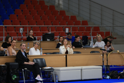 Тренеры, судьи и олимпийская чемпионка Алина Кабаева во время тренировки