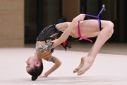 Anna Vakulenko during an exercise with a jump rope at a control training session