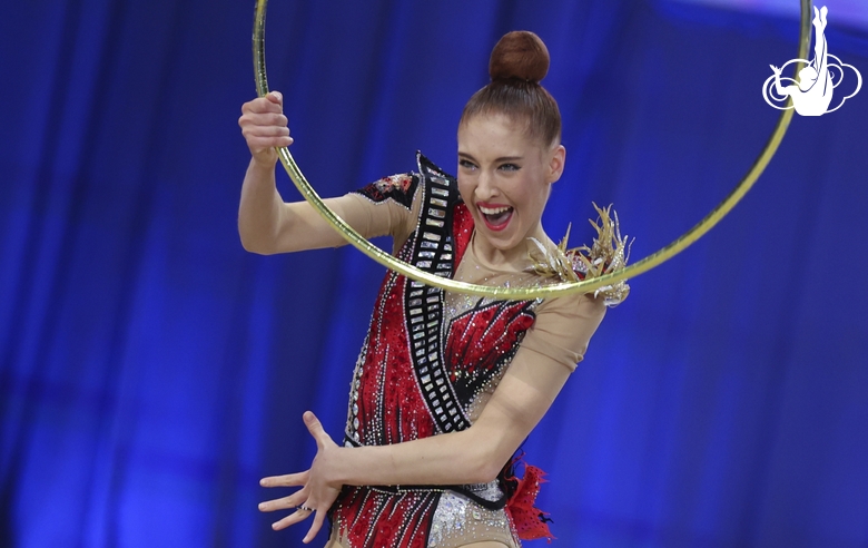 Pelageya Ananova during an exercise with a hoop