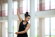 Gymnast Kimaya Karle during training