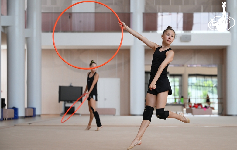 Gymnast during training