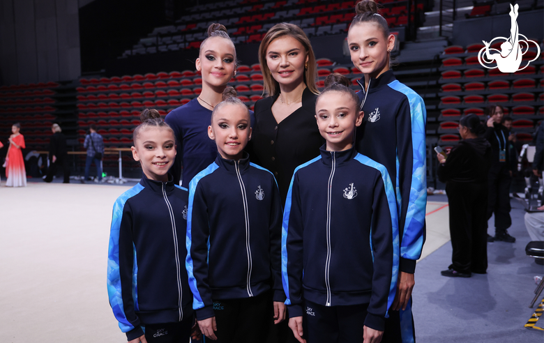 November 14, 2025. Olympic champion Alina Kabaeva and Academy gymnasts during the Sky Grace Cup International Tournament and Beijing Top Open 2025