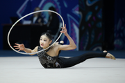 Eunchae Seo during an exercise with hoop