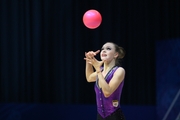 Vera Tugolukova during an exercise with ball