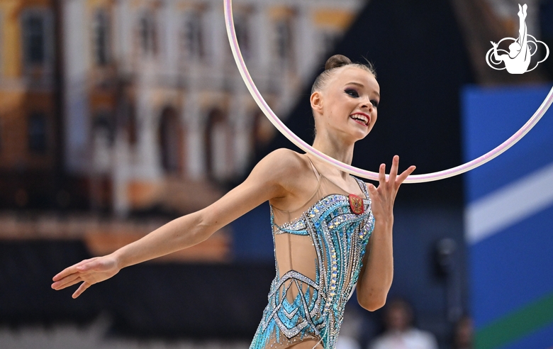 Kristina Voitenko during the hoop exercise