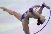 Szofia Bernat Hungary) during exercise with a hoop