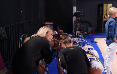 The Olympic champion is always in touch with the Academy gymnasts
