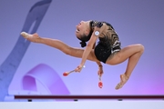 Mariia Borisova during a clubs exercise