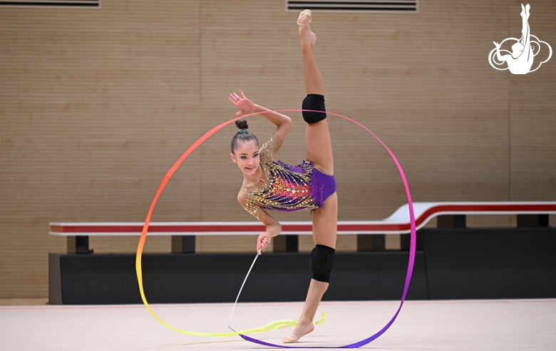 Ксения Савинова во время контрольной тренировки в Академии