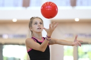 Jimena Dominguez during an exercise with the ball