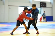 Participants of the training camp during training at the Martial Arts Academy